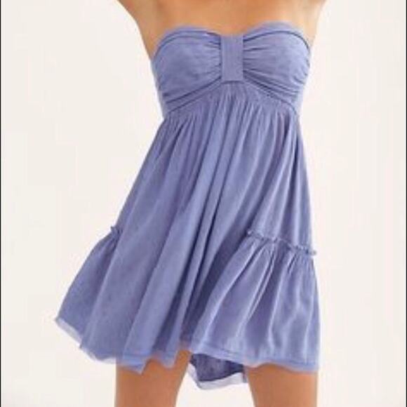 FREE PEOPLE Across the Sea Mini Dress Lilac Purple Periwinkle Size Large NWT New - Picture 1 of 10